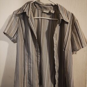 Theory Women's Multicolor Striped Button Down Shirt